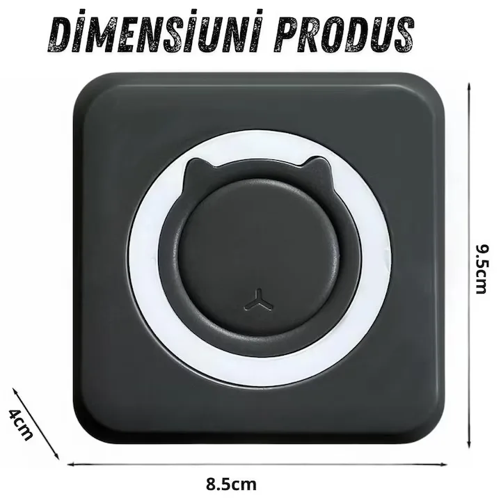 Imprimanta Termica Portabila MACVI, Bluetooth, Negru, 1200 mAh, Set 10 Role Hartie 57x25 mm - imagine 3