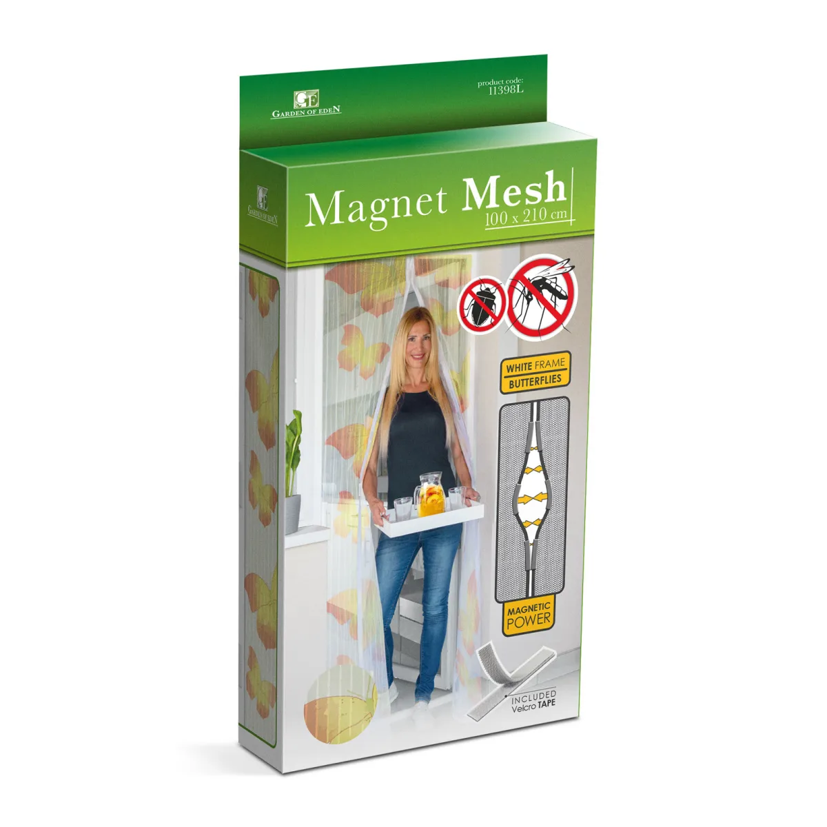Cortina tantari usa magnetica 100x210 cm model fluture galben, plasa insecte usa magnetica - imagine 4