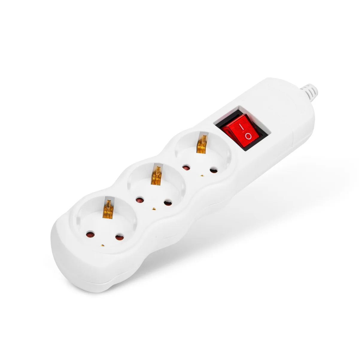 Prelungitor 3 prize Schuko fara cablu, cu intrerupator, 16A, montaj, protectie copii