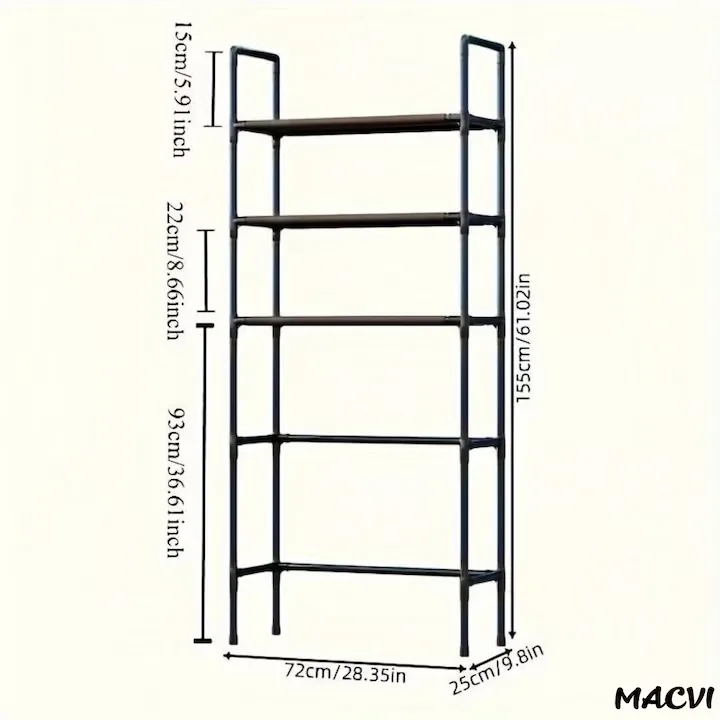 Raft modular Macvi® cu 3 polite pentru deasupra masinii de spalat, 72x25x155 cm, suport depozitare spatiu redus - imagine 2