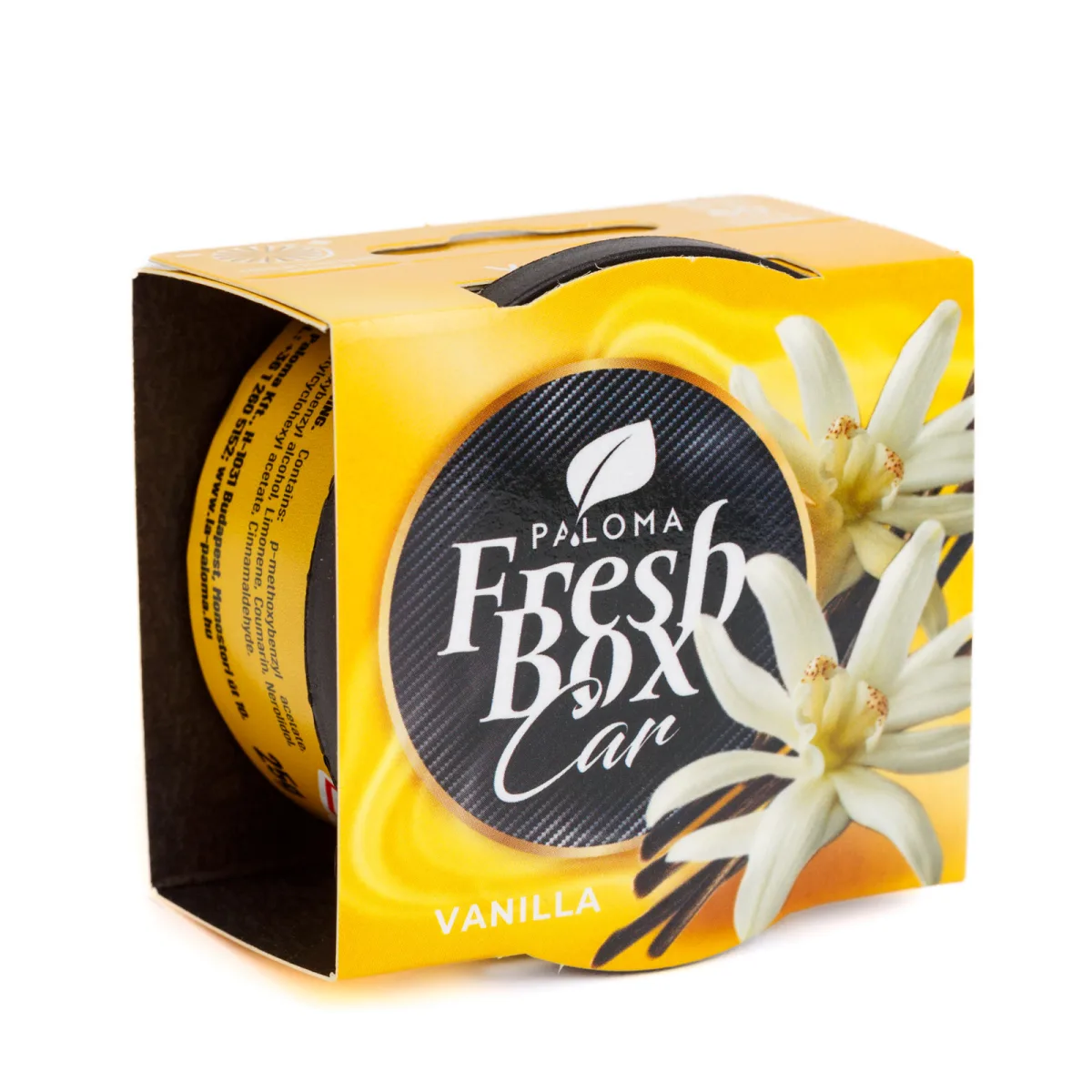 Odorizant Auto Paloma Fresh Box Vanilla, 25 g, pentru Suport Pahar