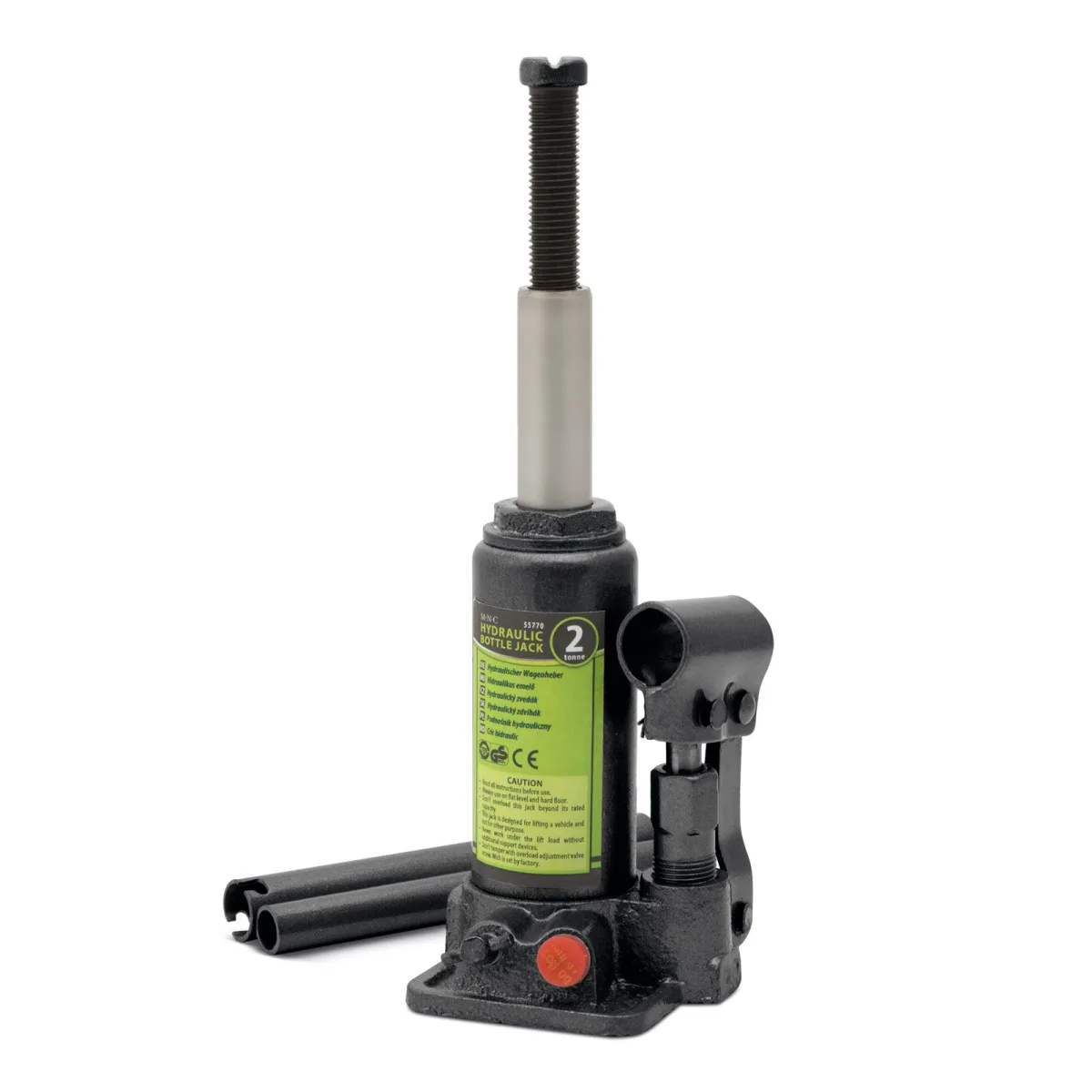Cric hidraulic auto 2T, cric masina tip butelie, 16-31 cm, compact, otel, negru - imagine 2