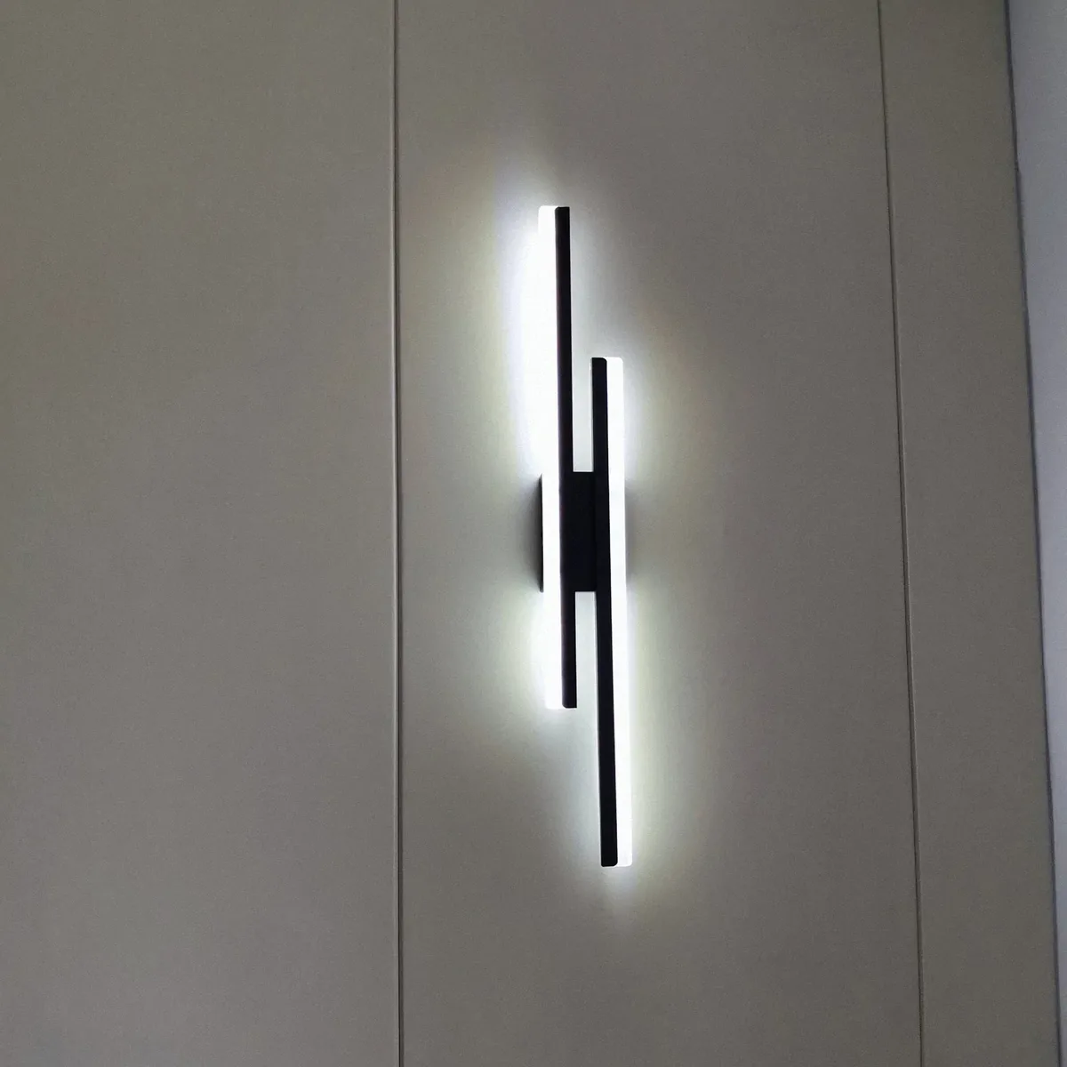 Aplica de perete LED Rovo 1289-48, 48CM, 16W, Lumina alb rece 6500 K, Neagra - imagine 2