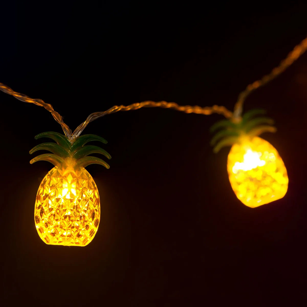 Instalatie luminoasa LED 1.65m cu 10 LED alb cald, decor ananas, iluminat ambiental interior