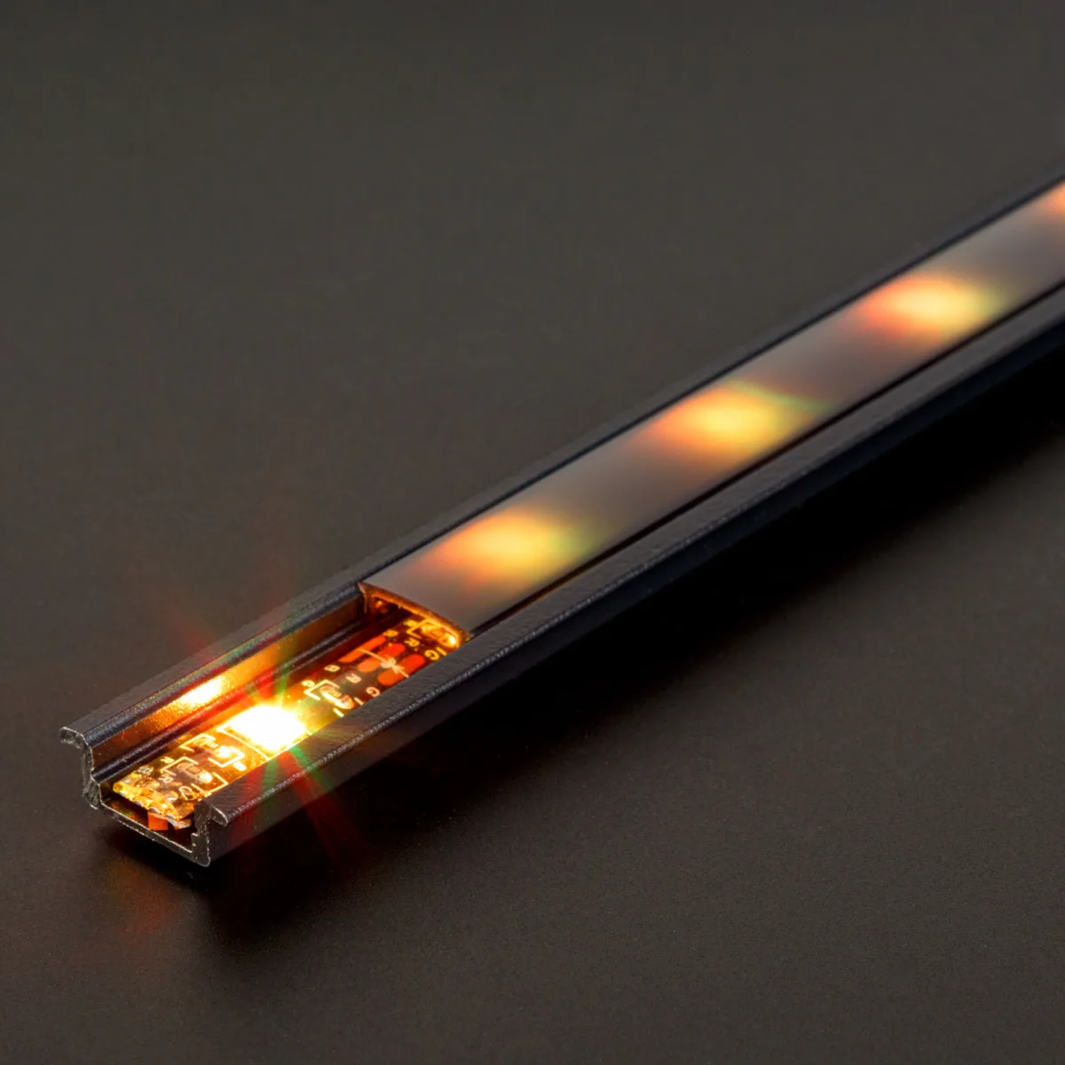 Profil aluminiu LED incastrat negru 1 m, sina profil banda LED tip U, canal aluminiu LED