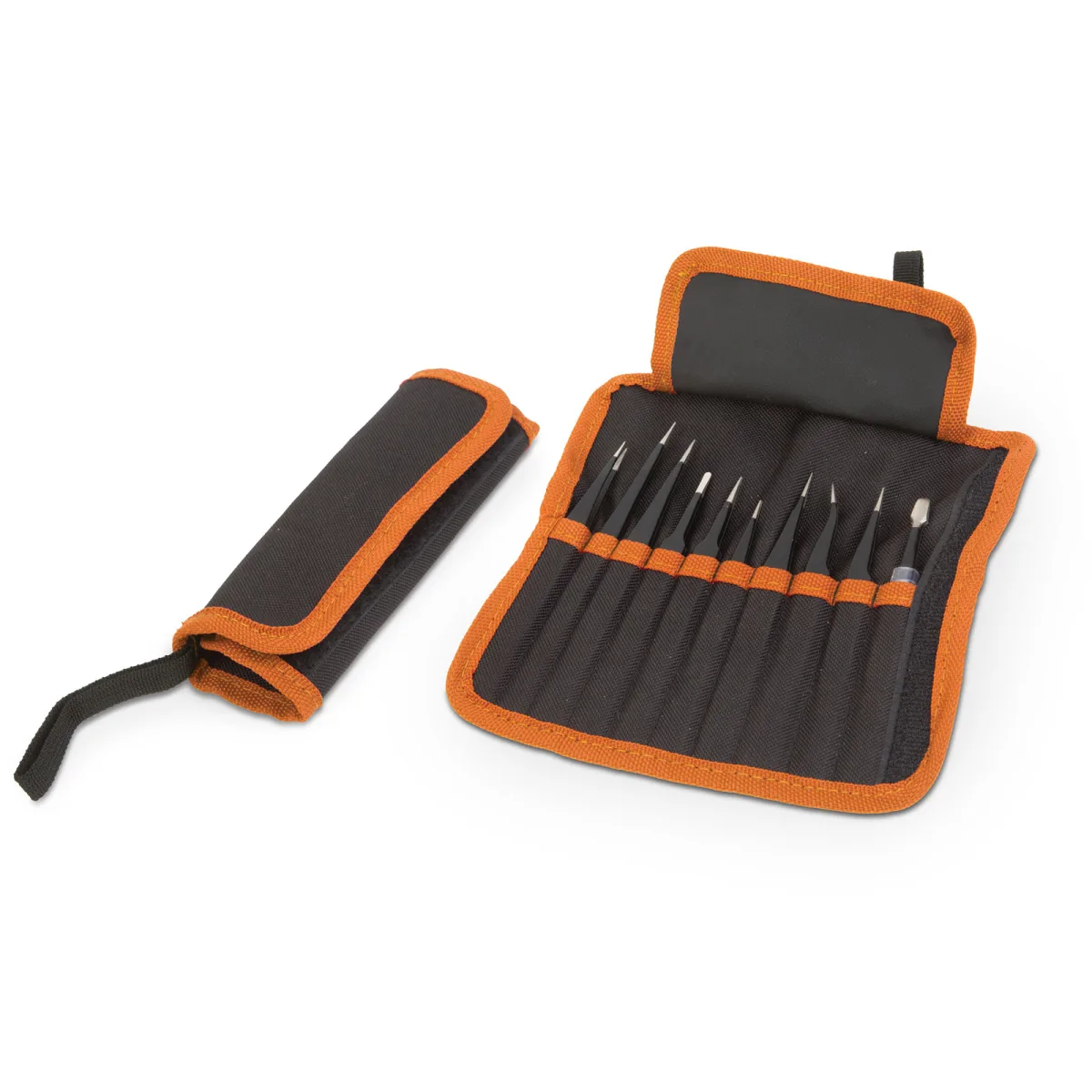 Set Pensete de Precizie Antistatice ESD, 11 Piese, Otel Inoxidabil, Negru Mat