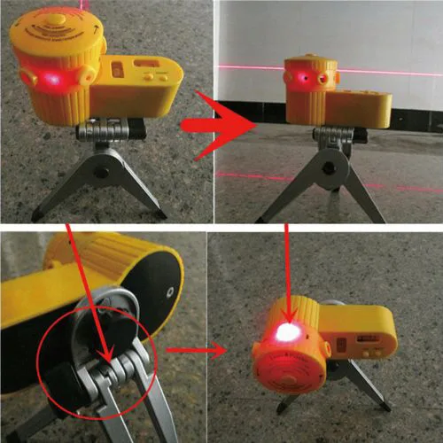 Nivela laser multifunctionala cu trepied mini, proiectie cruce, 5 moduri, pentru aliniere precisa - imagine 2