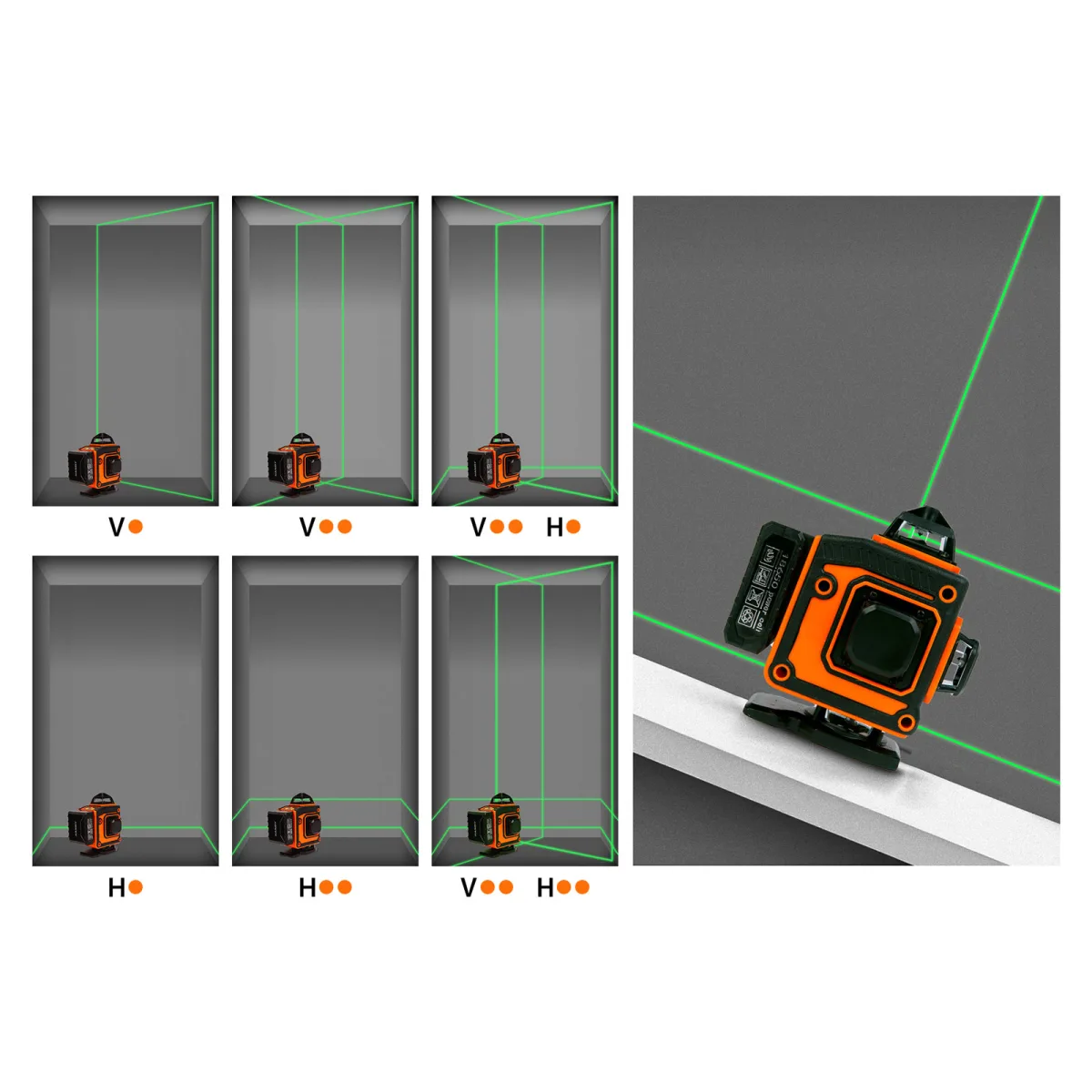 Nivela Laser 3D 360° cu 16 Linii Verzi, Autonivelanta 15 m, 2 Acumulatori Li-Ion, Telecomanda si Ochelari - imagine 4