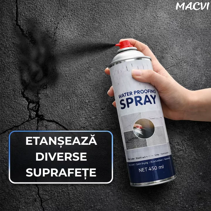 Spray Etansare Macvi® 450ml Hidroizolatie Rapida, Impermeabilizare Crapaturi, Protectie de Lunga Durata, Negru - imagine 4
