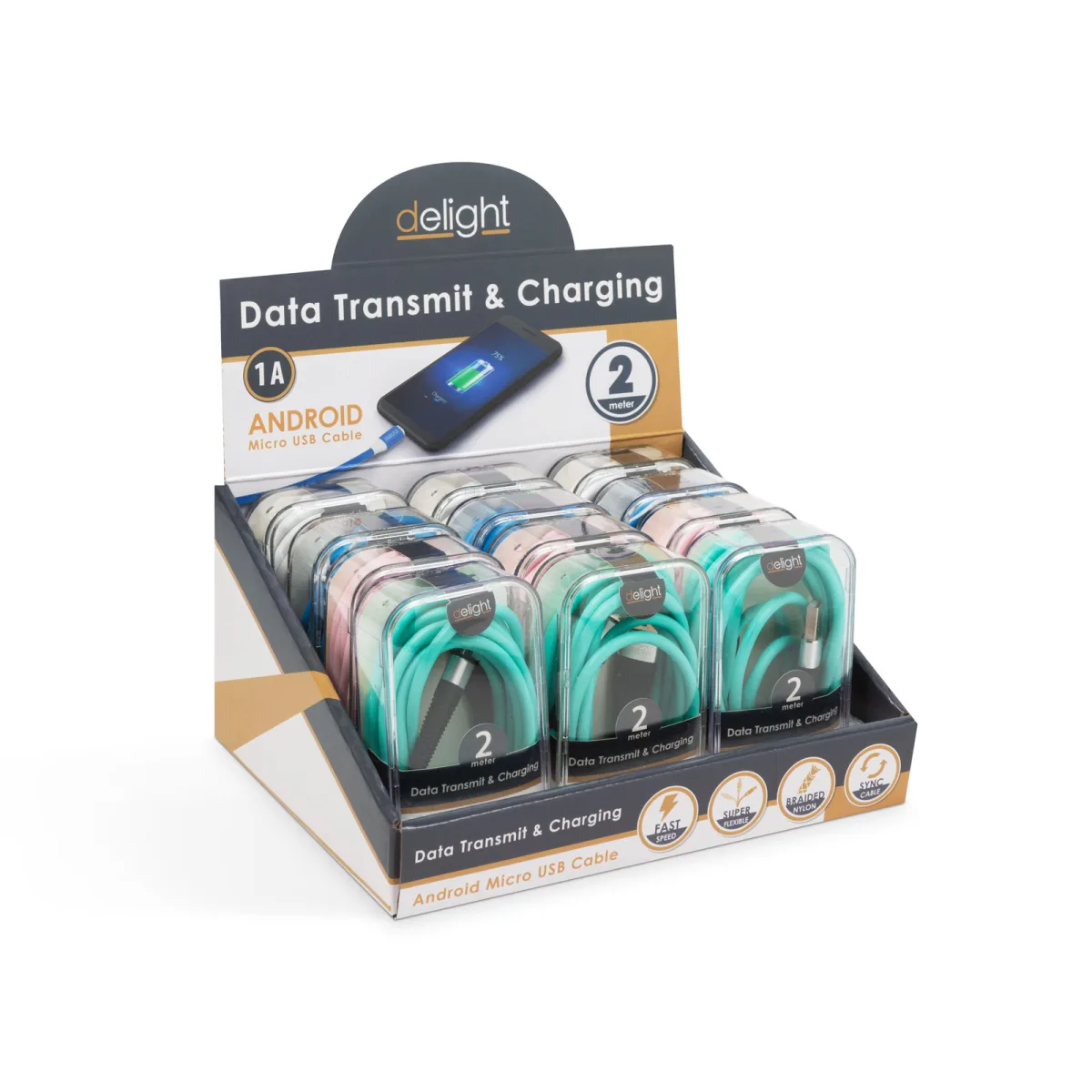 Cablu microUSB 2m silicon incarcare si transfer date 2A compatibil Android camere MP3 - imagine 7