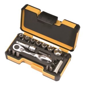 Trusa chei tubulare si biti, XS StrongBox, Felo, 1/4″, 18 piese