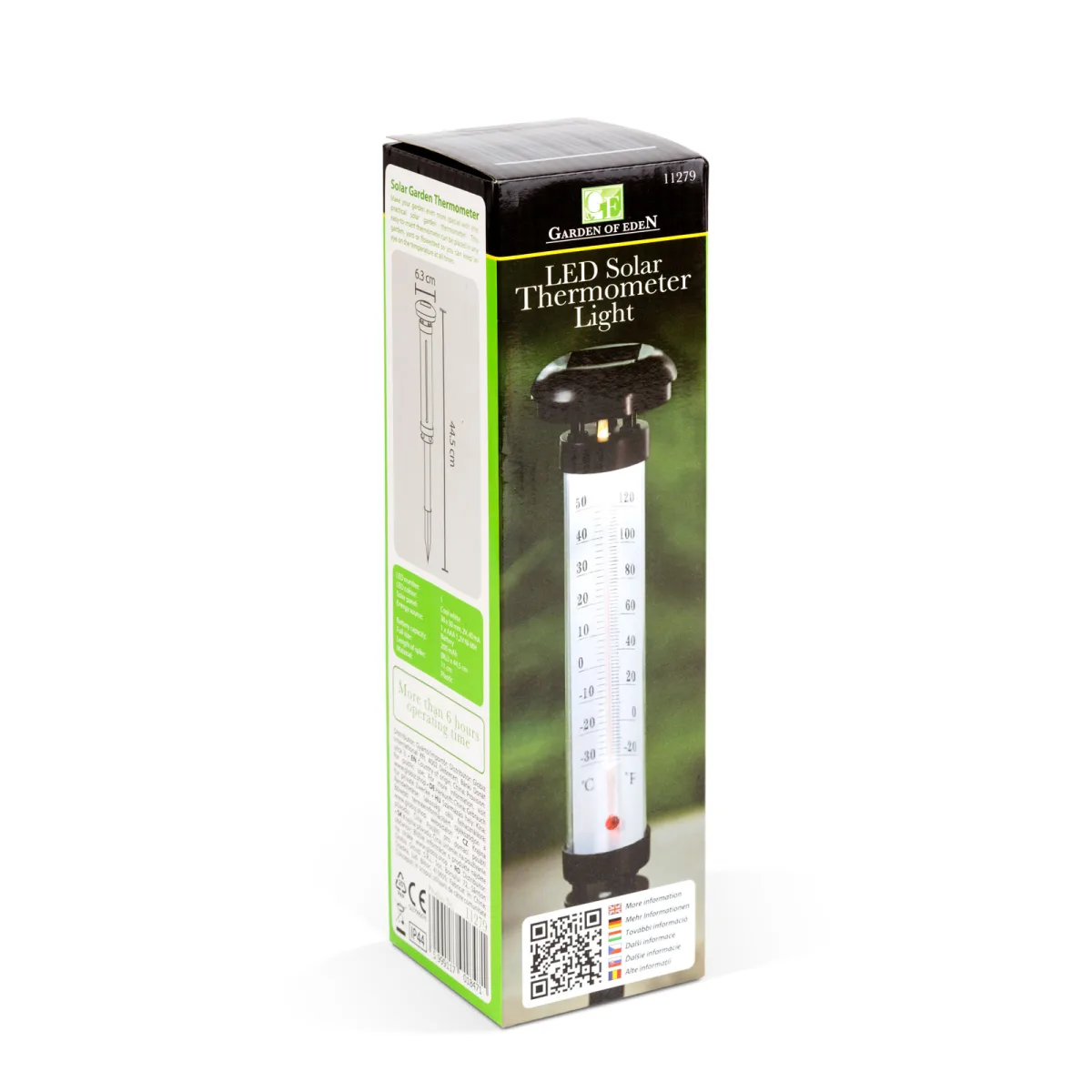 Termometru solar gradina, LED alb rece, 6.3 x 44.5 cm, indicator temperatura exterior - imagine 4