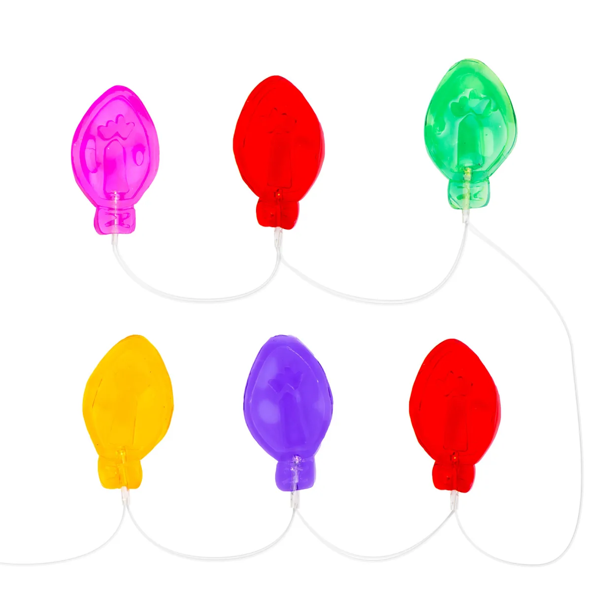 Instalatie LED Craciun cu stickere gel 6 LED, decor geam si frigider, lumina alb cald - imagine 2