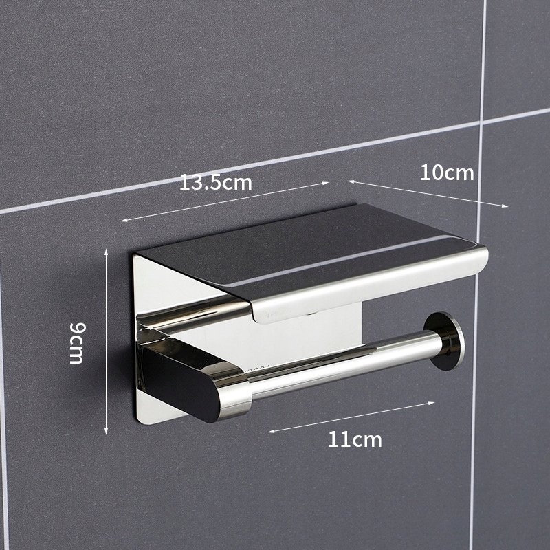 suport metalic pentru hartie igienica cu raft pentru telefon, finisaj crom 6 Suport metalic pentru hartie igienica cu raft pentru telefon, finisaj Crom - imagine 6