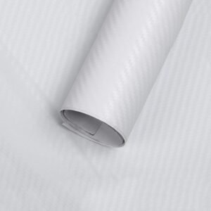 Folie colantare auto Carbon 3D – Alb (3m x 1,27m)