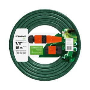 homepage recart 55 Set Furtun pentru gradina Cellfast ECONOMIC, 3 straturi cu armatura, 1 2 15m, protectie UV, stropitor, conector