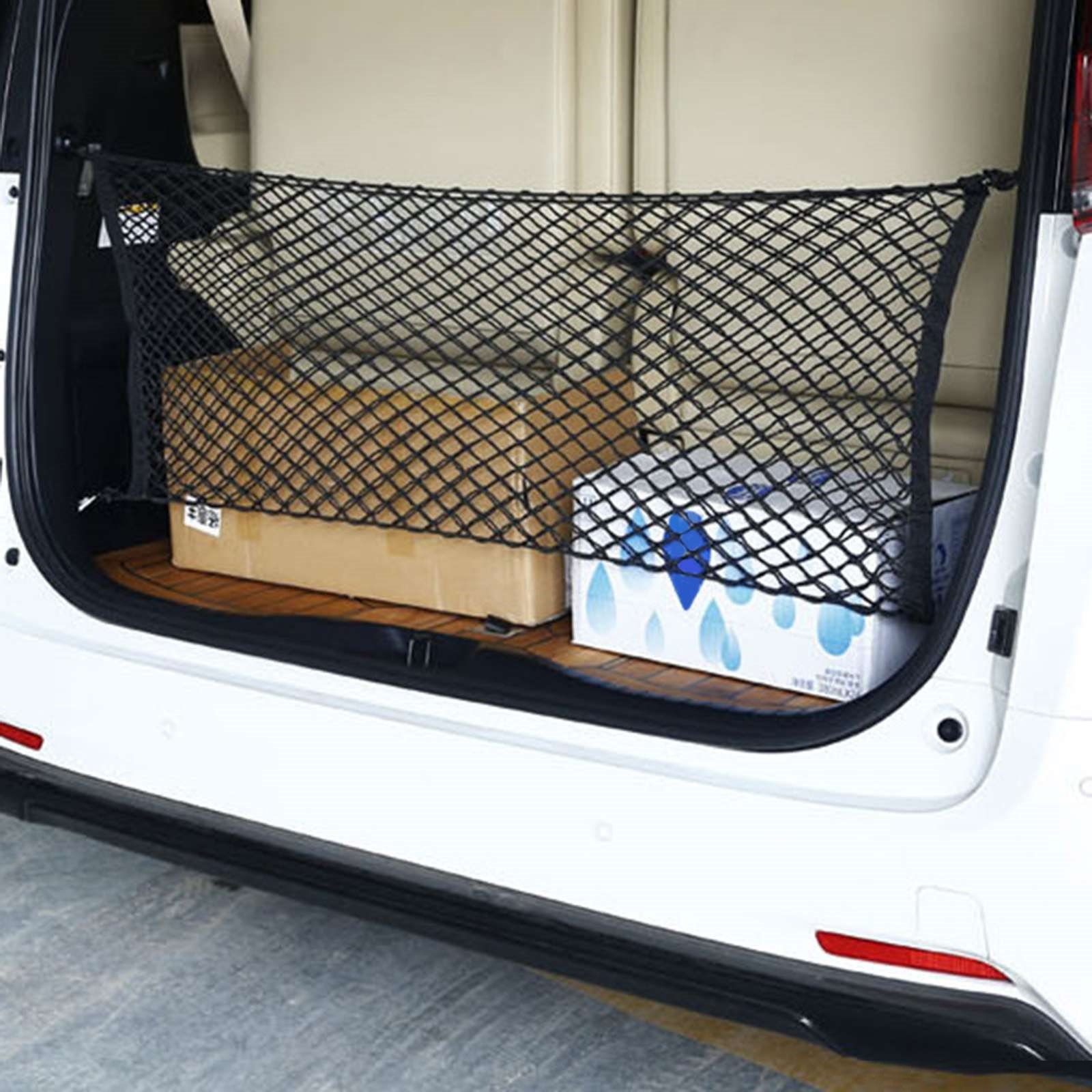 plasa de bagaje elastica cu buzunar si suporti de montaj, dimensiune 100 x 40 cm 4 Plasa de bagaje elastica cu buzunar si suporti de montaj, dimensiune 100 x 40 cm - imagine 4