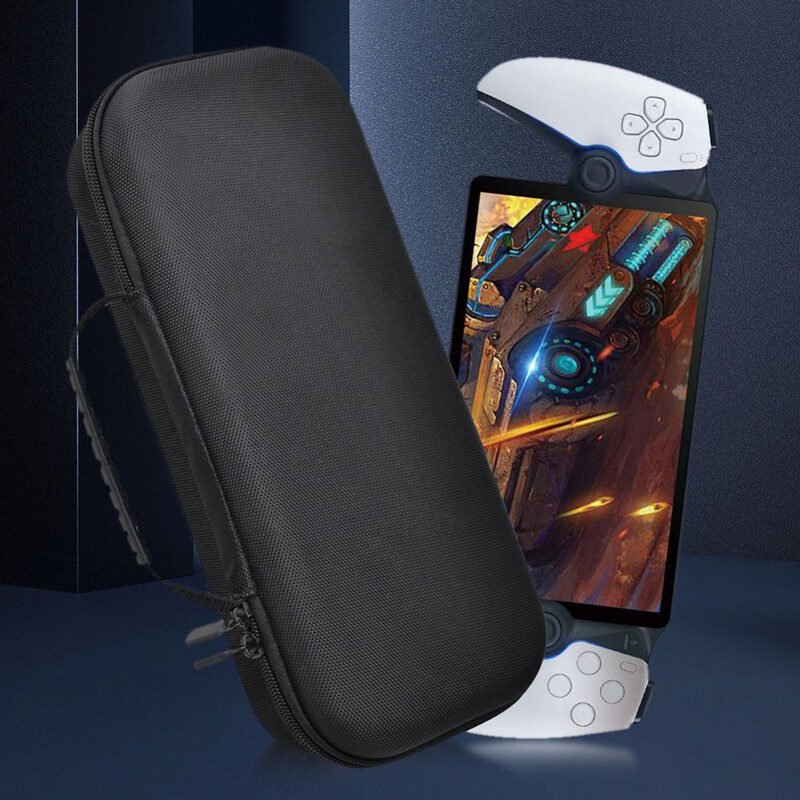 Geanta Travel Rigida pentru Protectie Consola Sony PlayStation Portal, EVA, Anti-Zgarieturi, Anti-Shock, Suport pentru incarcator si Consola, 33x15x8 cm, Negru