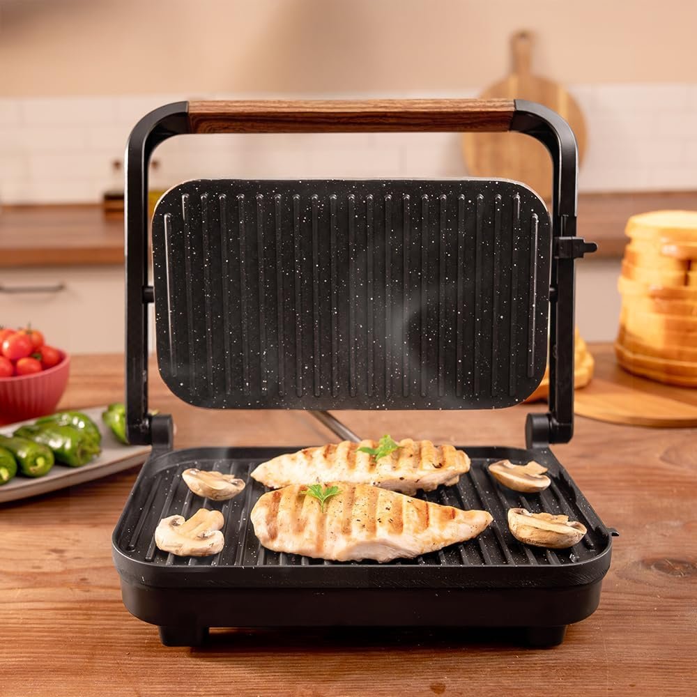 grill electric cecotec rock ngrill 1200 wood, 1300 w, invelis piatra rockstone 4 Grill Electric Cecotec Rock nGrill 1200 Wood, 1300 W, Invelis piatra RockStone - imagine 4