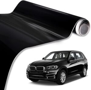 Folie auto pentru colantare integrala, Termoplastica, cu tehnologie „BUBBLE FREE”, culoare Negru, finisaj Lucios, dimensiune 3,0m x 1,52m