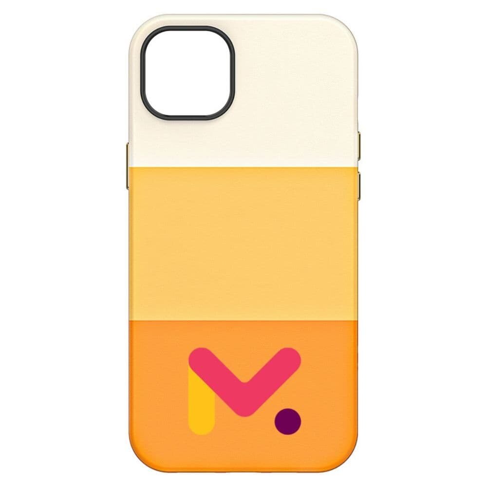 Husa de Protectie Mercaton din Piele Ecologica si cu Armaturi pe Margini, pentru Iphone 14, Portocaliu Multicolor