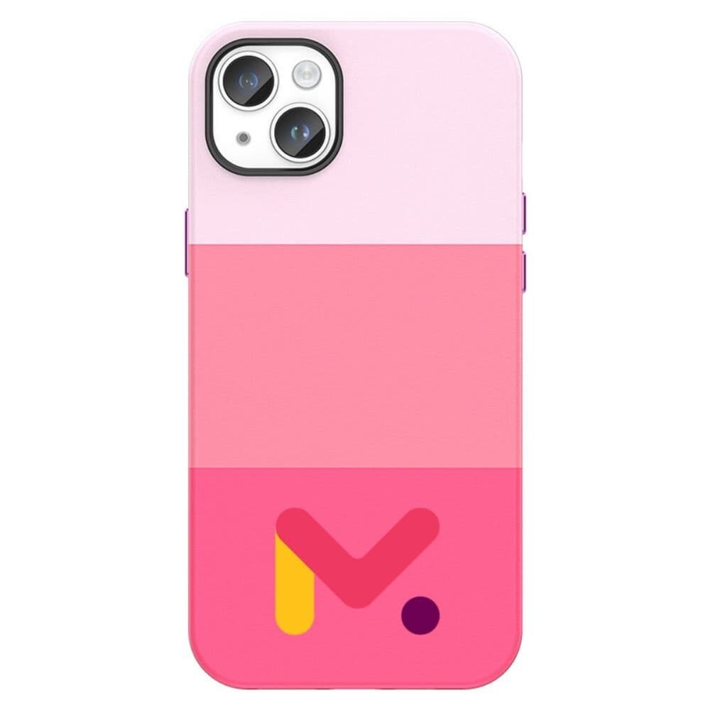 Husa de Protectie Mercaton din Piele Ecologica si cu Armaturi pe Margini, pentru Iphone 14, Roz Multicolor