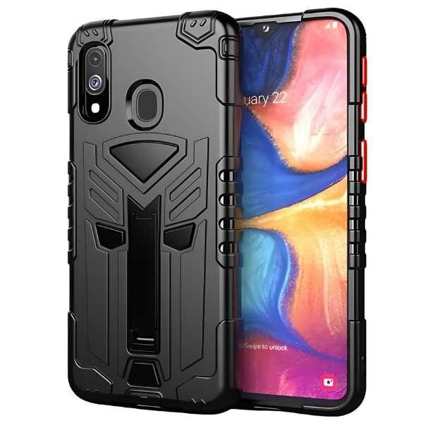 Husa de Protectie Mercaton pentru Samsung A10, HardCase, cu Suport pentru Telefon, Negru