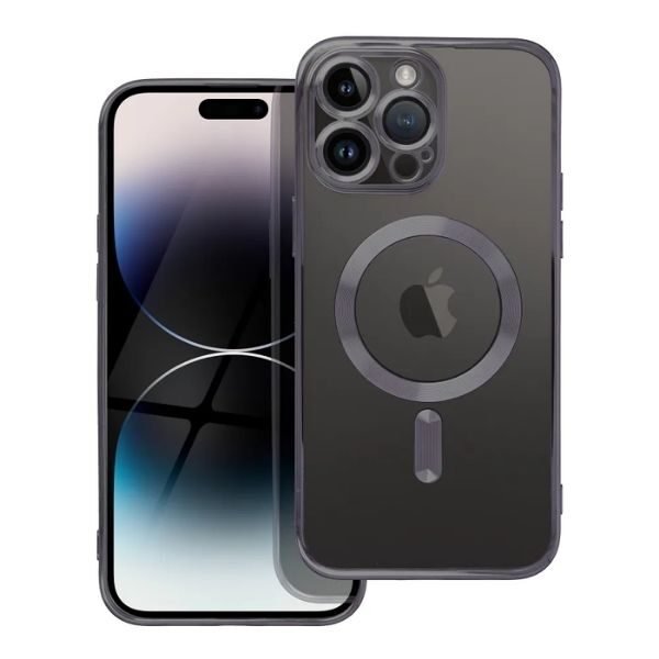 Husa pentru iPhone 16, TPU, Protectie si pentru Camera, MagSafe, Anti-Alunecare, Anti-Galbenire, Transparenta cu Margine Neagra