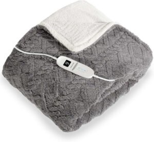 Patura Electrica Cecotec HeatConfort ThermalBlanket, Protectie impotriva supraincalzirii, Cronometru, 160 x 130 cm, 160W, 9 niveluri, Gri