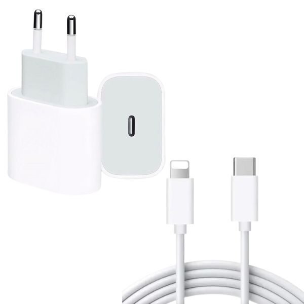 Incarcator Retea, 25W, PD 3.0 si Cablu Type-C / Lightning Fast Charging, 1m, 2A, Alb