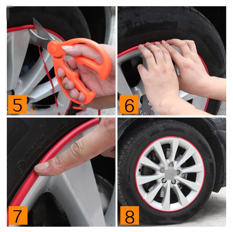 inele de protectie si decor jante, adezive, din plastic flexibil - albastru 5 Inele de protectie si decor jante, adezive, din plastic flexibil - ALBASTRU - imagine 5