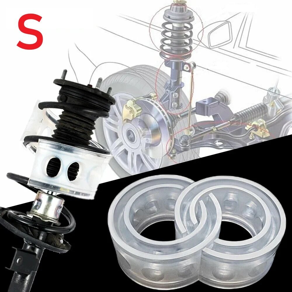 Set 2 inele distantiere pentru intarire arcuri autovehicule, material cauciuc siliconat, marime S