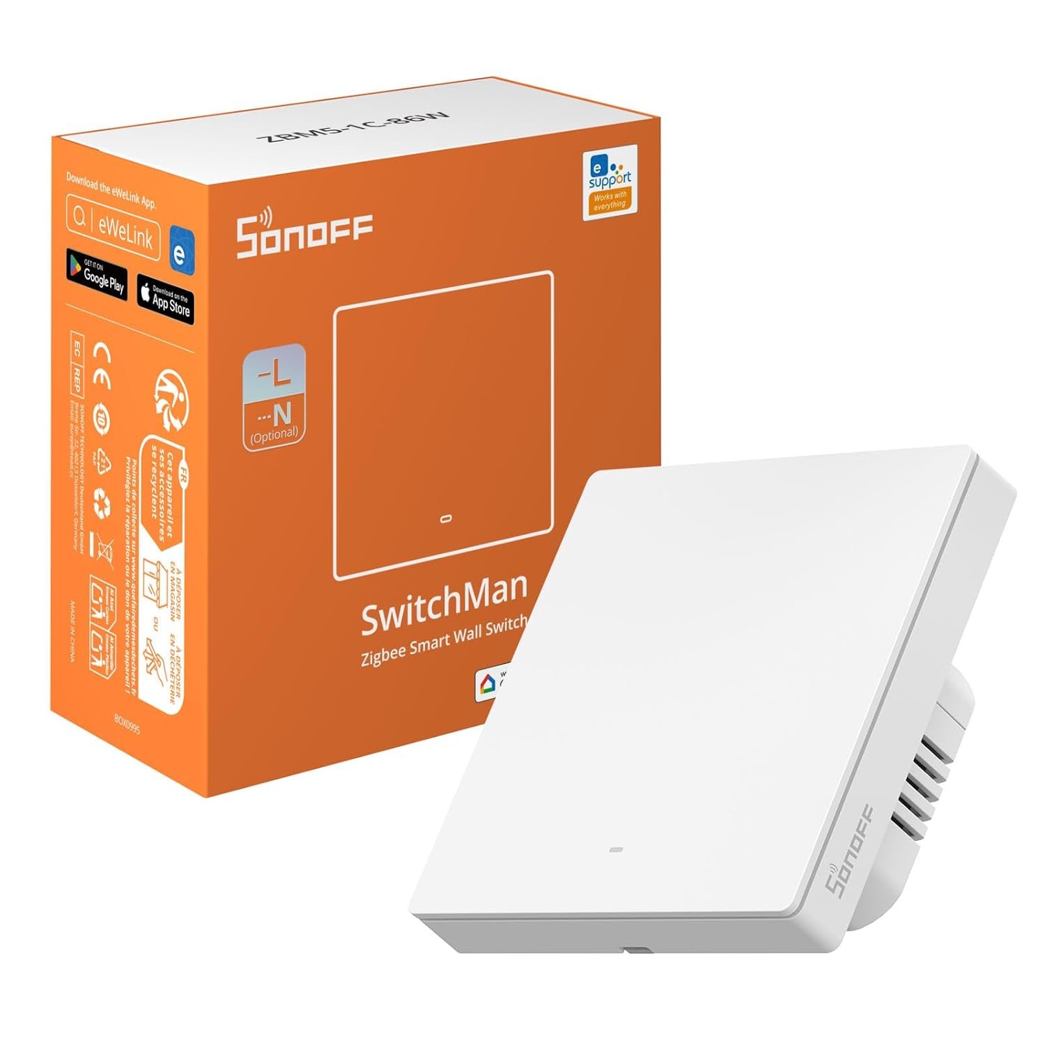intrerupator inteligent sonoff zbm5-1c-86w ,zigbee, 1 canal, 10a 2 Intrerupator inteligent Sonoff ZBM5-1C-86W ,Zigbee, 1 canal, 10A - imagine 2