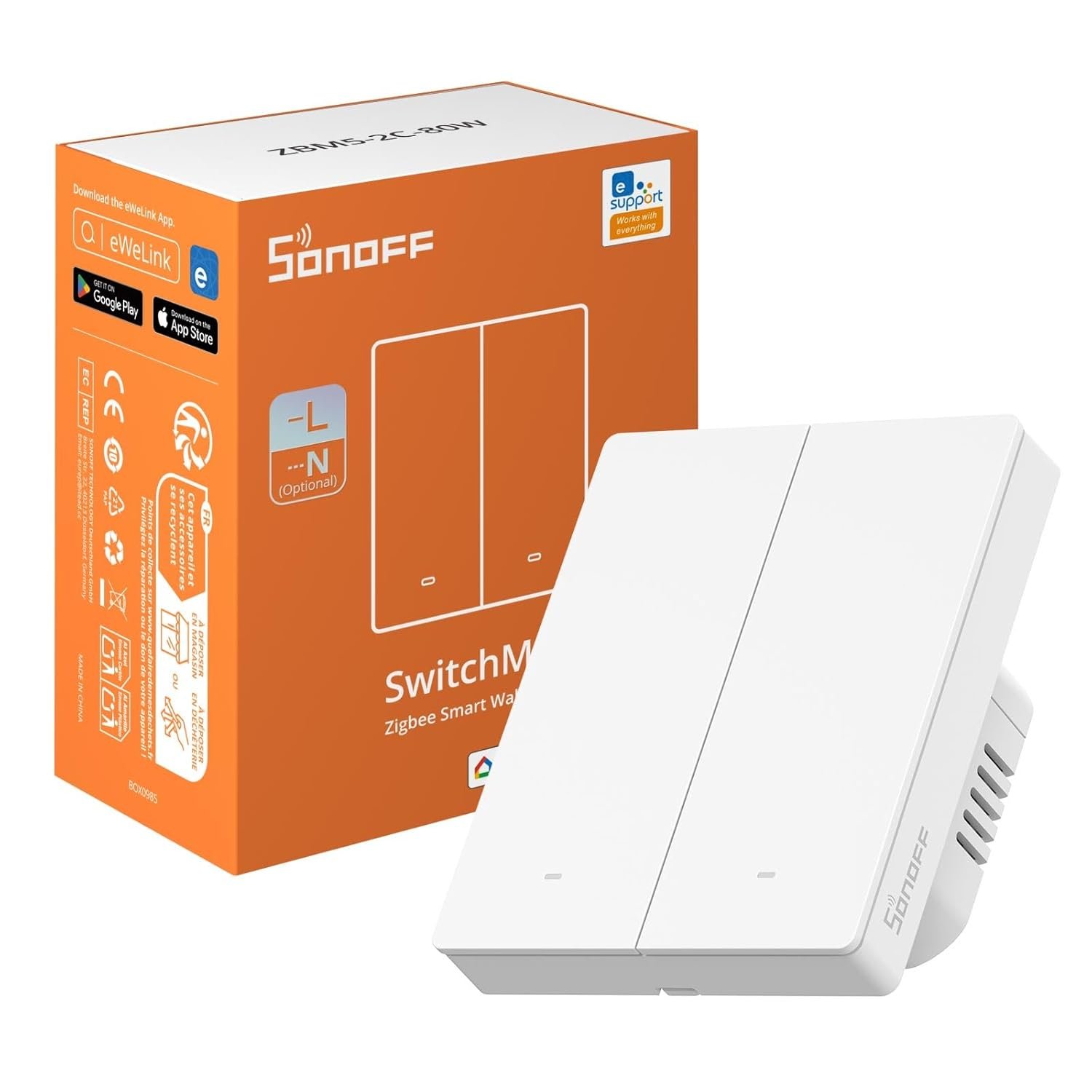 intrerupator inteligent sonoff zbm5-2c-80w ,zigbee, 2 canale, 10a 2 Intrerupator inteligent Sonoff ZBM5-2C-80W ,Zigbee, 2 canale, 10A - imagine 2