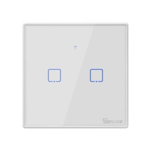 Intrerupator Smart  cu Touch WiFi + RF 433 Sonoff T2 EU TX, (2 canale)