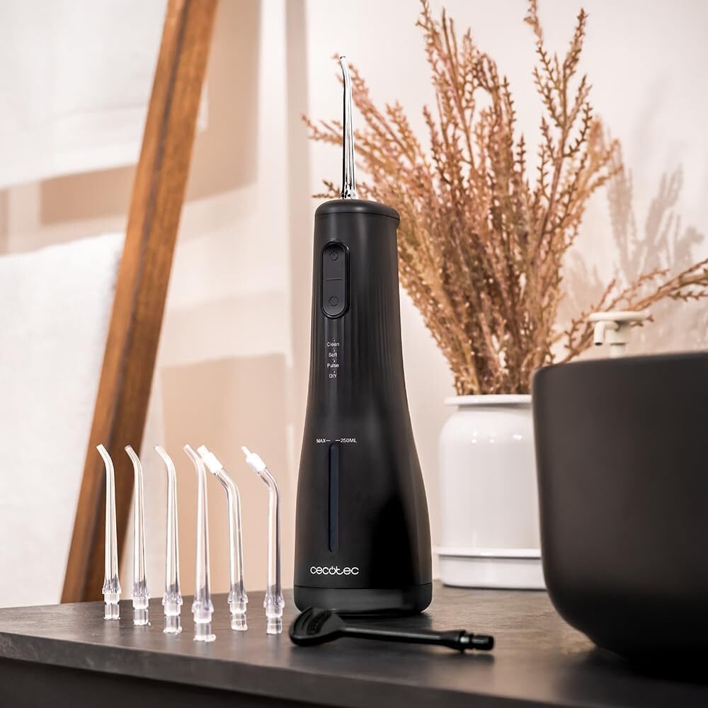 irigator bucal cecotec toothcare jet liberty, 1600 pulsatii, 8 capete diferite, 250ml, 130 psi, 4 moduri, portabil 2 Irigator bucal Cecotec ToothCare Jet Liberty, 1600 pulsatii, 8 capete diferite, 250ml, 130 PSI, 4 moduri, portabil - imagine 2