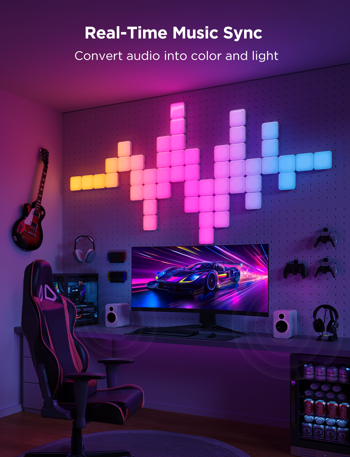 kit panouri mici luminoase led govee h8069, rgbic, wi-fi + bluetooth, 10 panouri, alexa , google asistant, matter 2 Kit panouri mici luminoase LED Govee H8069, RGBIC, Wi-Fi + Bluetooth, 10 panouri, Alexa , Google Asistant, Matter - imagine 2