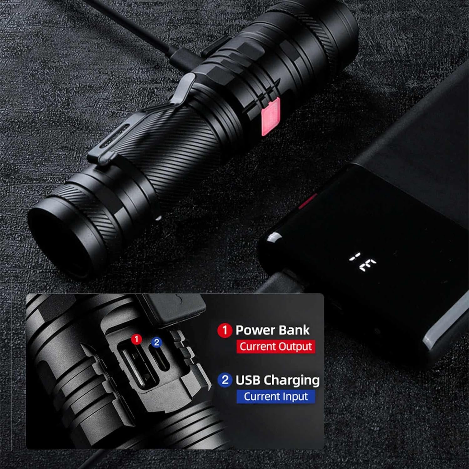 lanterna led superfire v8-s, 2000lm, 300m, 5200mah, zoom, incarcare usb-c, 36w 2 Lanterna LED Superfire V8-S, 2000lm, 300M, 5200mAh, Zoom, incarcare USB-C, 36W - imagine 2