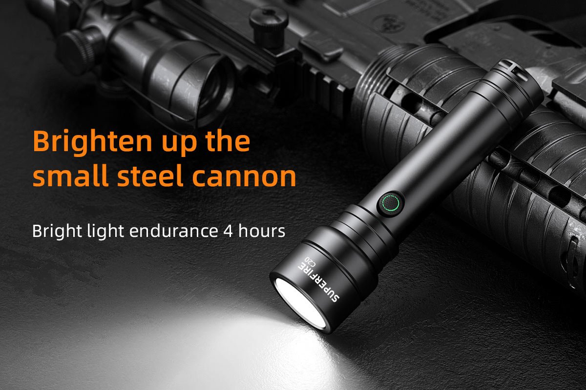 lanterna led superfire c20, 1100lm, 240m, incarcare usb-c, negru 3 Lanterna LED Superfire C20, 1100lm, 240m, incarcare USB-C, Negru - imagine 3