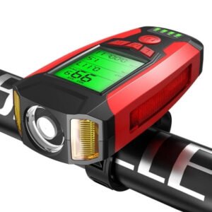 Lanterna pentru bicicleta 4 in 1 Superfire BM01, 300 lumeni, afisare viteza, km, temperatura, display cu afisaj, 5 functii,