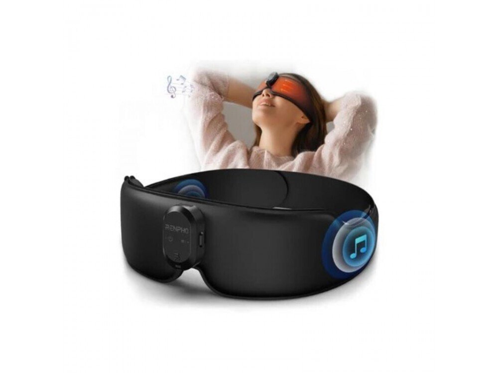 masca de somn renpho eyesnooze aroma cu bluetooth, muzica, aromaterapie si incalzire, confort ochi, pliabila, relaxare ochi, somn odihnitor, negru 2 Masca de somn RENPHO EyeSnooze Aroma cu Bluetooth, muzica, aromaterapie si incalzire, confort ochi, pliabila, relaxare ochi, somn odihnitor, negru - imagine 2