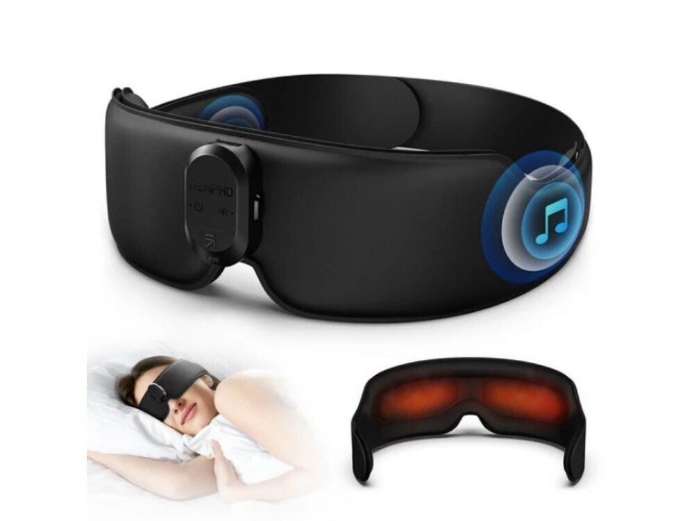 masca de somn renpho eyesnooze aroma cu bluetooth, muzica, aromaterapie si incalzire, confort ochi, pliabila, relaxare ochi, somn odihnitor, negru 3 Masca de somn RENPHO EyeSnooze Aroma cu Bluetooth, muzica, aromaterapie si incalzire, confort ochi, pliabila, relaxare ochi, somn odihnitor, negru - imagine 3