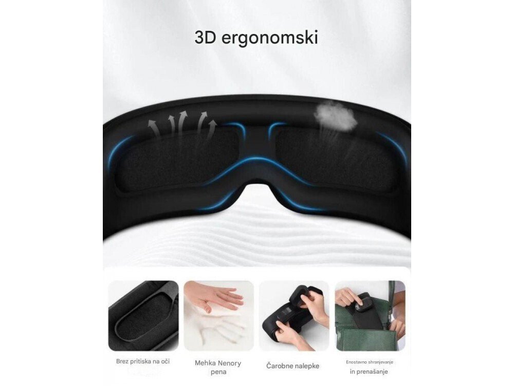 masca de somn renpho eyesnooze aroma cu bluetooth, muzica, aromaterapie si incalzire, confort ochi, pliabila, relaxare ochi, somn odihnitor, negru 4 Masca de somn RENPHO EyeSnooze Aroma cu Bluetooth, muzica, aromaterapie si incalzire, confort ochi, pliabila, relaxare ochi, somn odihnitor, negru - imagine 4