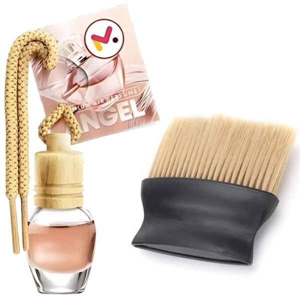 Odorizant Auto Aroma Angel si Perie cu Maner Ergonomic si Fire din Nylon SoftTouch