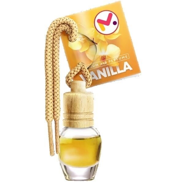 Odorizant Auto in Sticla cu Snur si Capac din Lemn, Aroma Vanilie, 8 ml