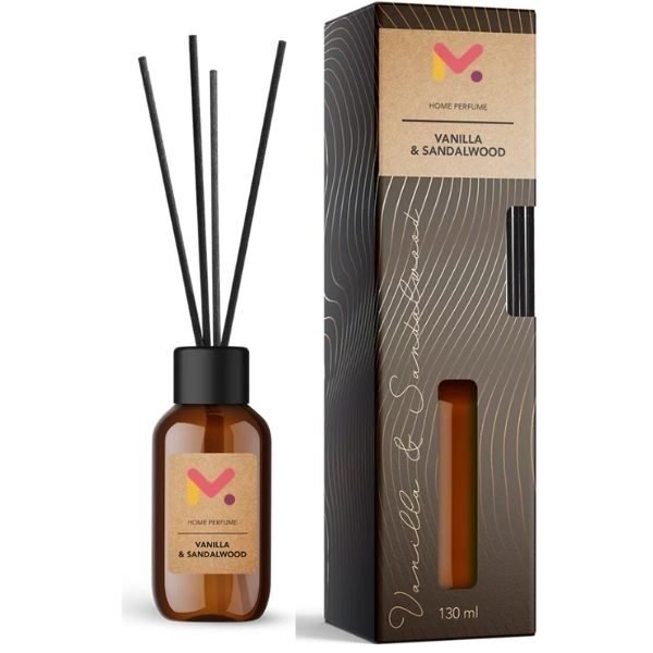 Odorizant cu Betisoare pentru Camera, 125 ml, Aroma Vanilie si Lemn de Santal
