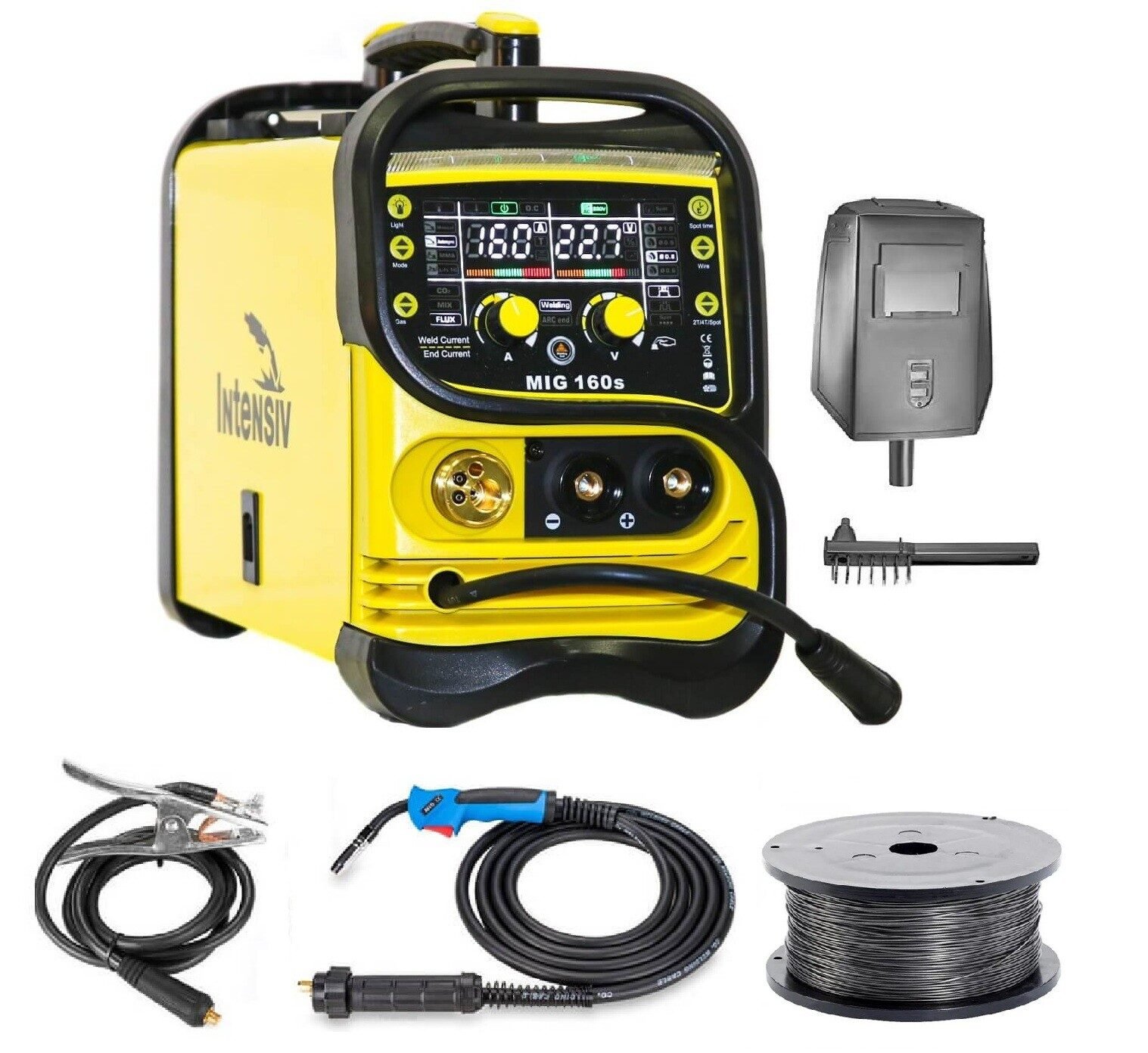 Pachet complet sudura MIG/MAG: MIG 160s Intensiv, 230 V, 160 A + rola de sarma flux 1kg