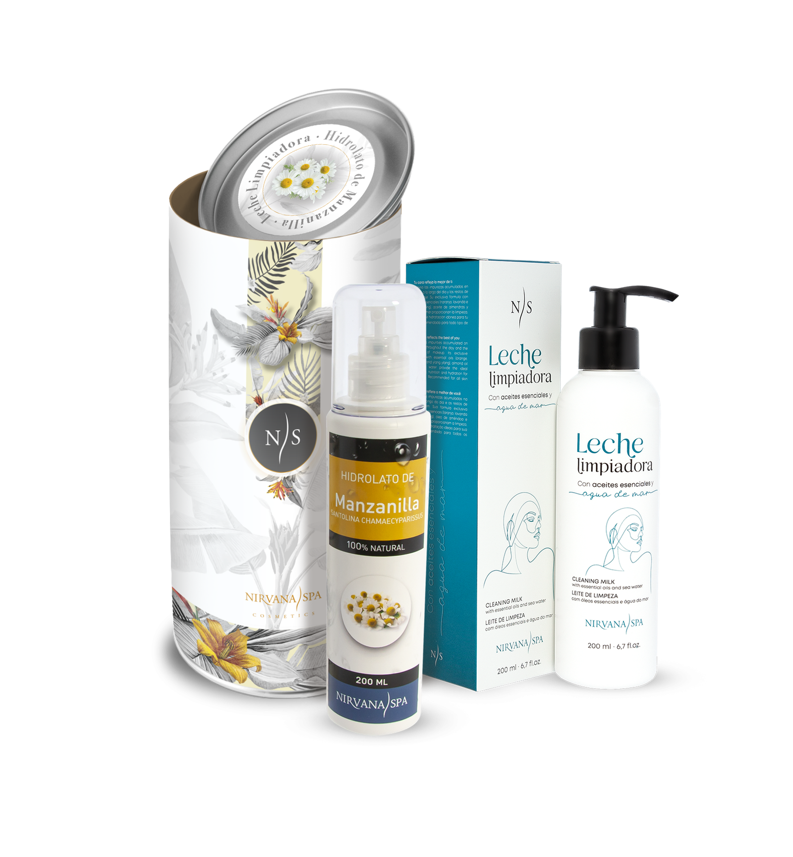 Pachet ingrijire faciala, Lapte demachiant 200 ml + Hidrolat de musetel 200 ml