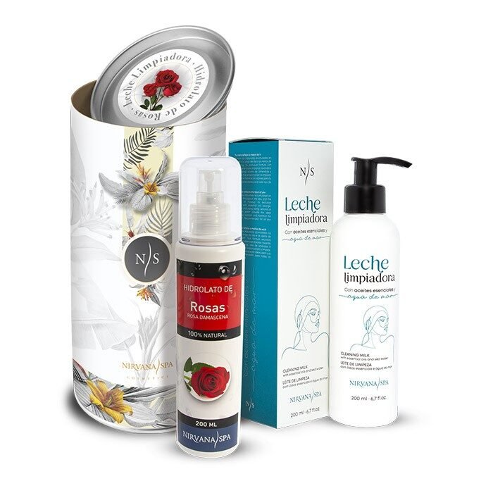 Pachet ingrijire faciala, Lapte demachiant 200 ml + Hidrolat de trandafir 200 ml