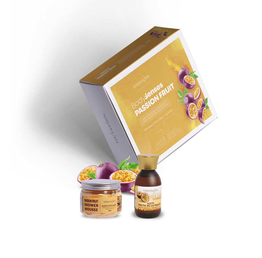 Pachet ingrijire, Shower Mousse de fructul pasiunii si ulei de fructul pasiunii